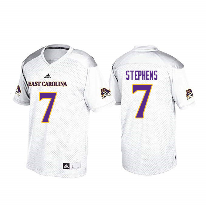 Men #7 Chad Stephens ECU Pirates College Football Jerseys Sale-White